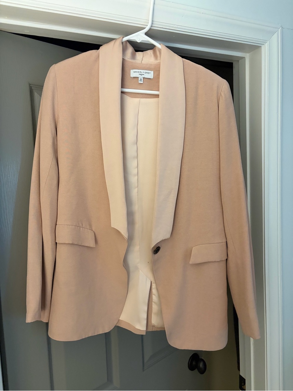 Waverly Grey Blush Open-Front Draped Blazer